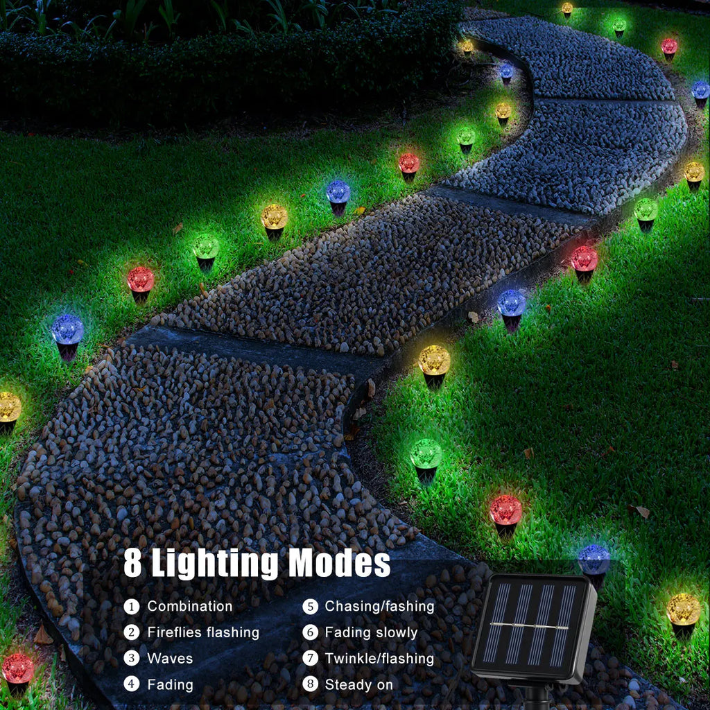 Lumivia Solar-Lichterkette mit Kugelleuchten | 30 LED | Wetterfest | Garten- & Wegbeleuchtung