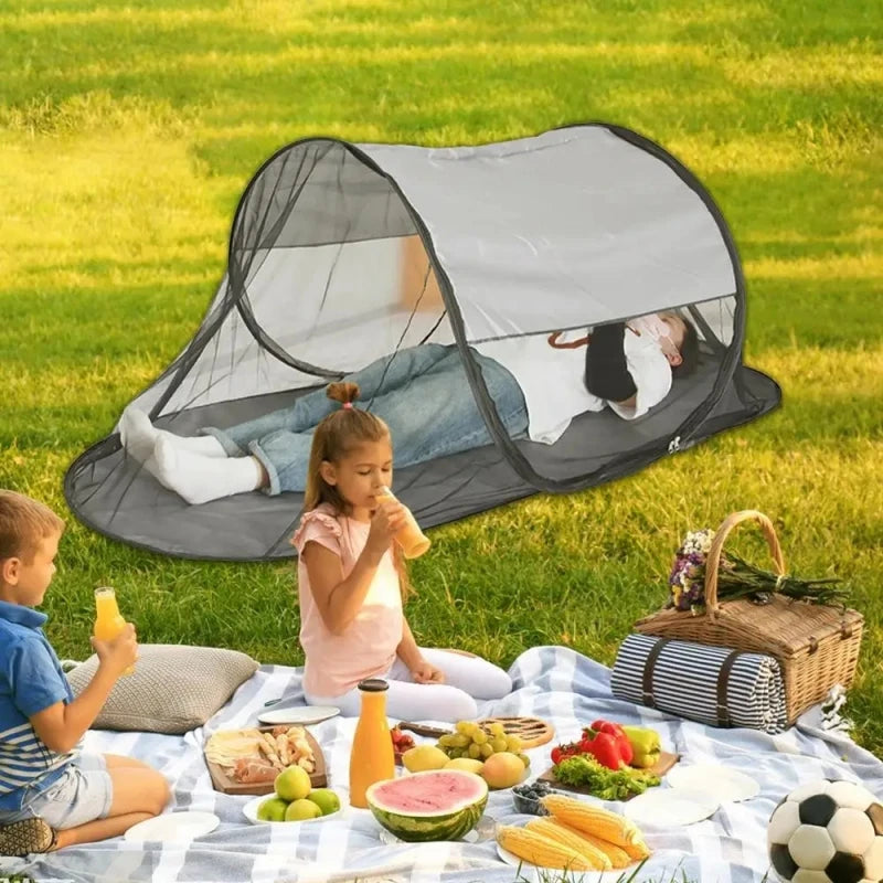 Nexora Pop-Up Moskitonetz Zelt für 1 Person | Faltbar & Tragbar | UV-Schutz & Belüftet für Camping & Bett