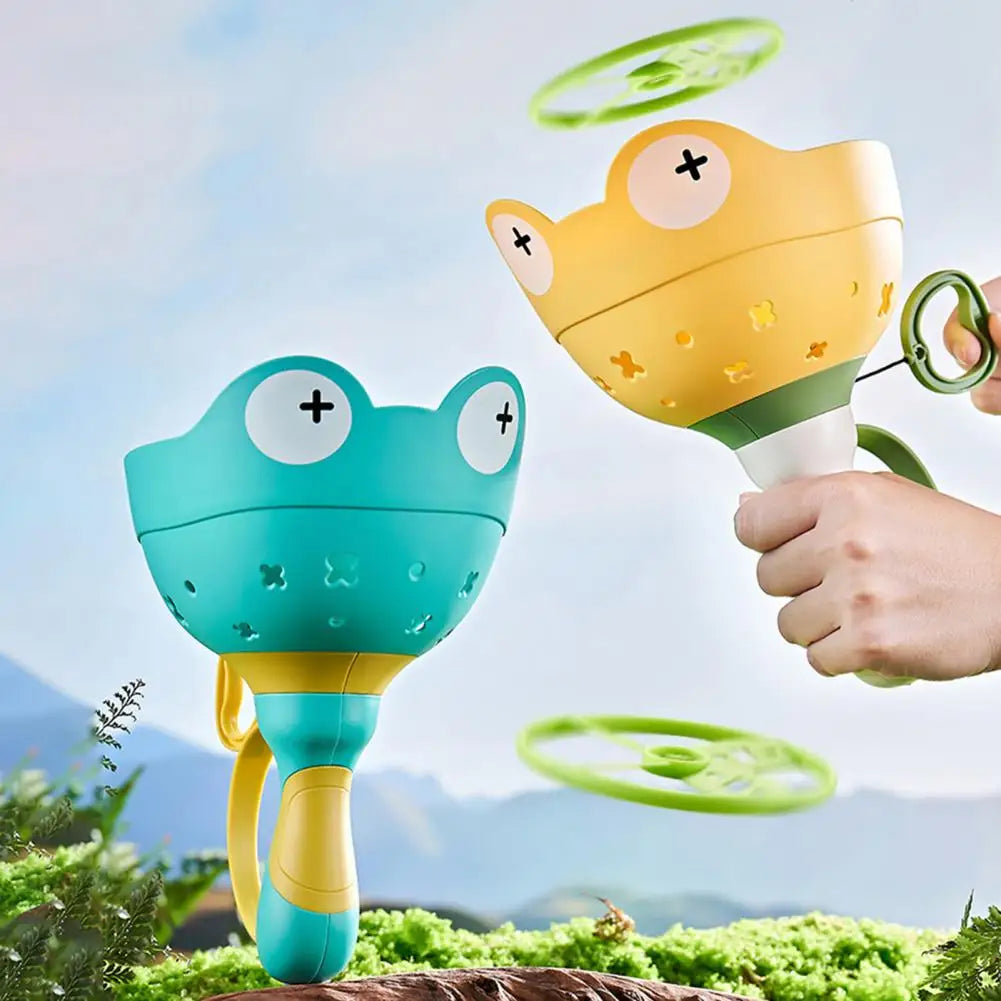 AeroZing Wurfscheiben Launcher Set | UFO Flugscheiben Spiel | 23 x 14 cm Outdoor Spielzeug Kinder