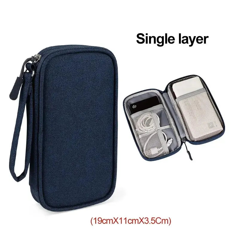 CableGuard Reise Kabel Organizer | Wasserdichte Aufbewahrungstasche | Doppel-Lagen Elektronik Zubehör Tasche