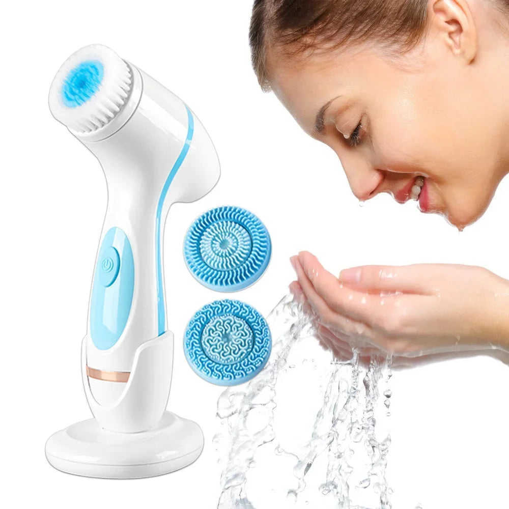 Velunia Elektrische Gesichtsreinigungsbürste 3-in-1 | Sonic-Technologie | Tiefenreinigung & Gesichtsmassage | USB Wiederaufladbar