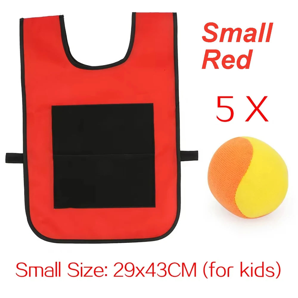 Velcoro Dodgeball Weste Set | Klett Zielweste mit Softbällen | 39 x 53 cm Outdoor Wurfspiel