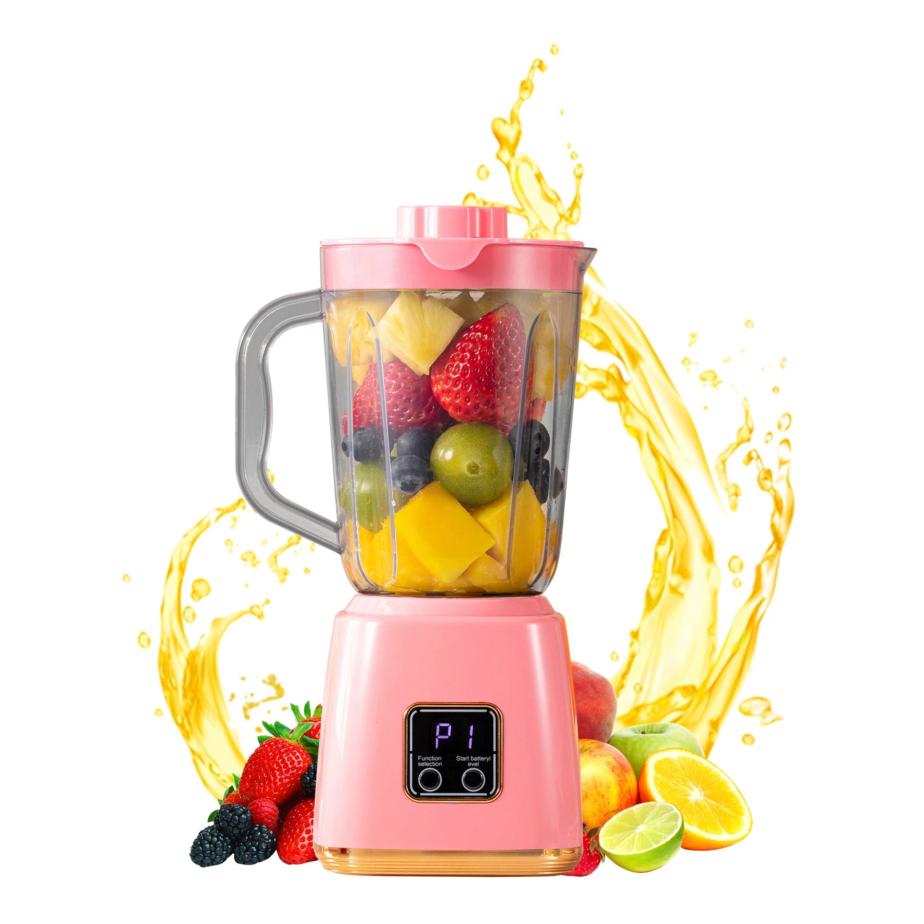 Blendiva Tragbarer Mini-Smoothie-Mixer | 7,4 V | LED-Display | USB wiederaufladbar | 23,5 cm