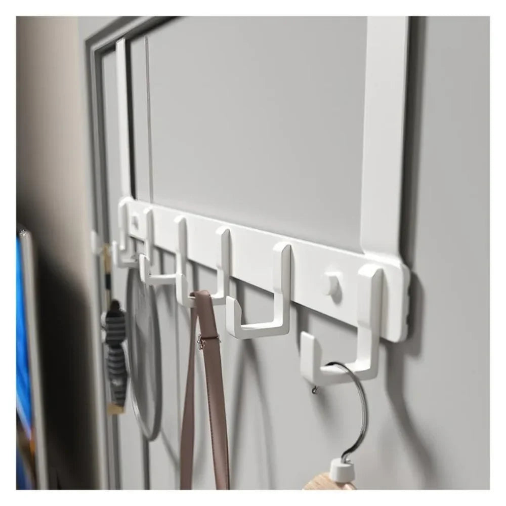 Hangiva Türhaken Organizer | 6 Haken | Aluminium Türgarderobe | Ohne Bohren | Für Türen 4,1–4,5 cm