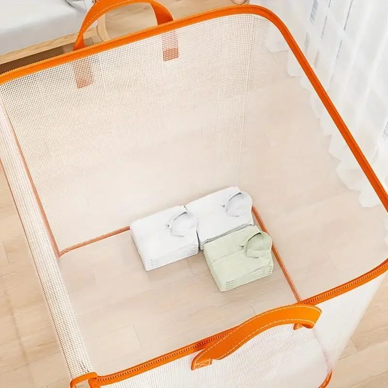ClariNest Aufbewahrungstasche Kleidung | Transparent | Faltbare Bettdecken- & Decken Tasche | Reißverschluss | Große Kapazität