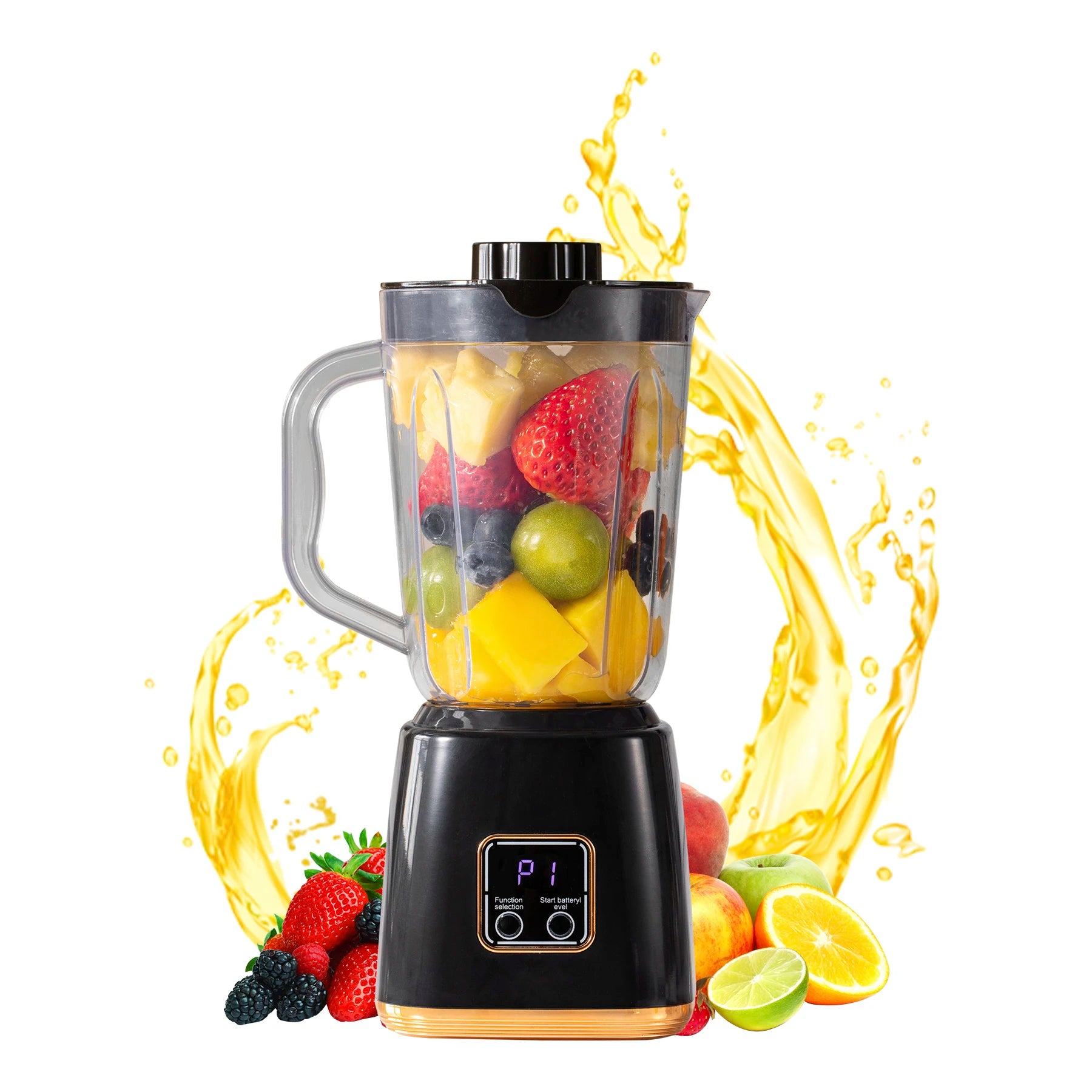 Blendiva Tragbarer Mini-Smoothie-Mixer | 7,4 V | LED-Display | USB wiederaufladbar | 23,5 cm