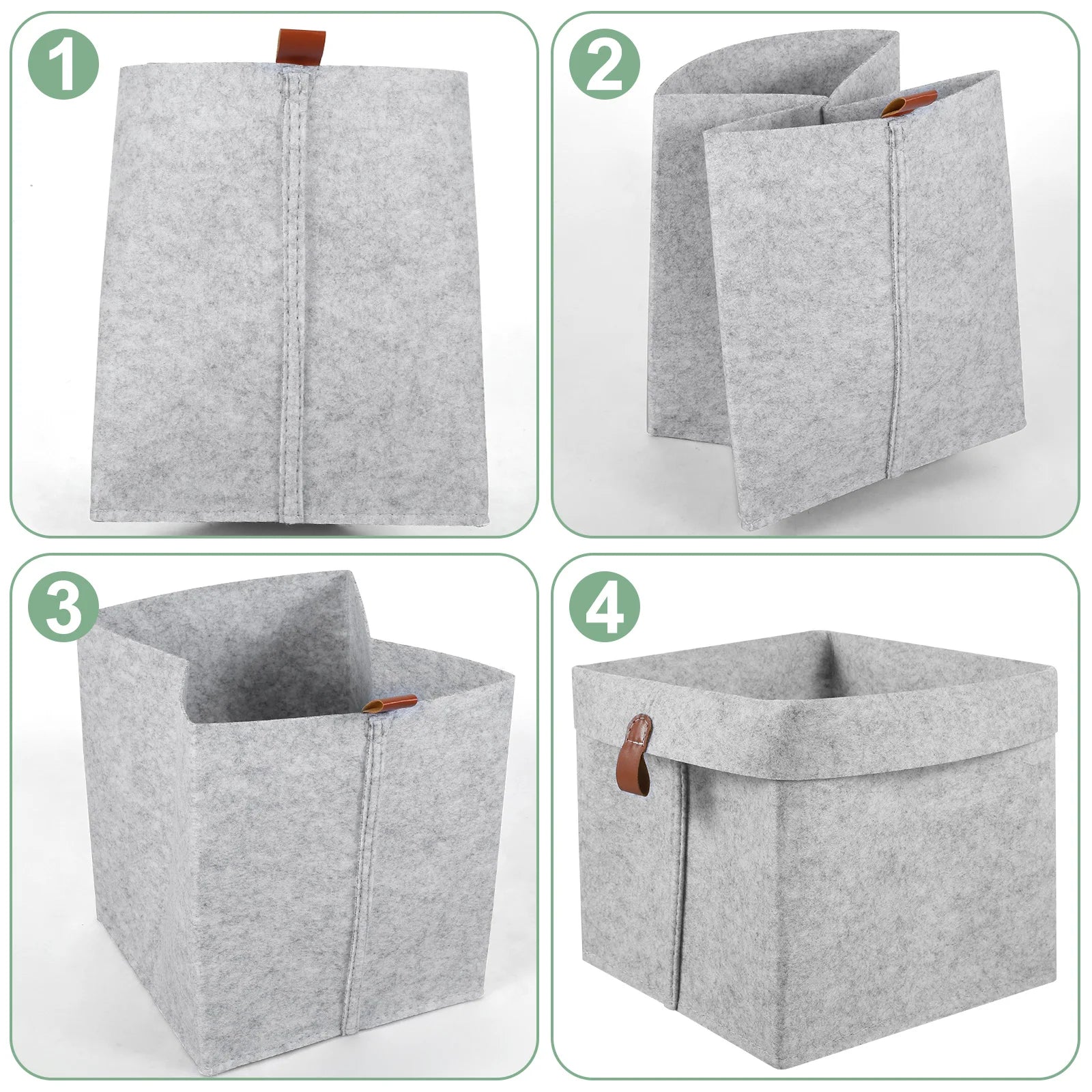Feltino 6er-Set Aufbewahrungskörbe aus Filz | 12 L Faltbare Organizer für Zuhause & Schrank