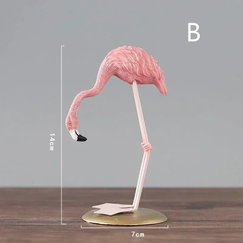 FlaMingo Deco Cartoon Flamingo Figurine | Resin Dekoration für Wohn- & Arbeitszimmer | Miniatur Desktop Accessoire