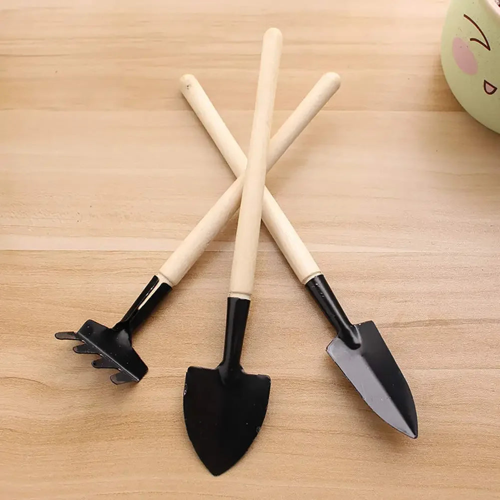 GrünMeister Mini-Gartenwerkzeug-Set | 3-teilig | Schaufel & Harke | Ergonomisch & Langlebig