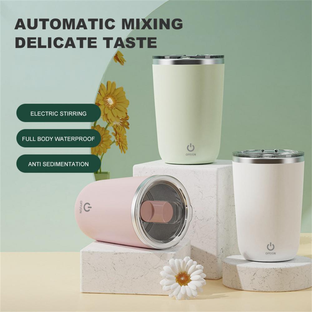 MixVortex | Automatischer Trink-Shaker aus Edelstahl | USB-Wiederaufladbar | Wasserdicht | 350 ml
