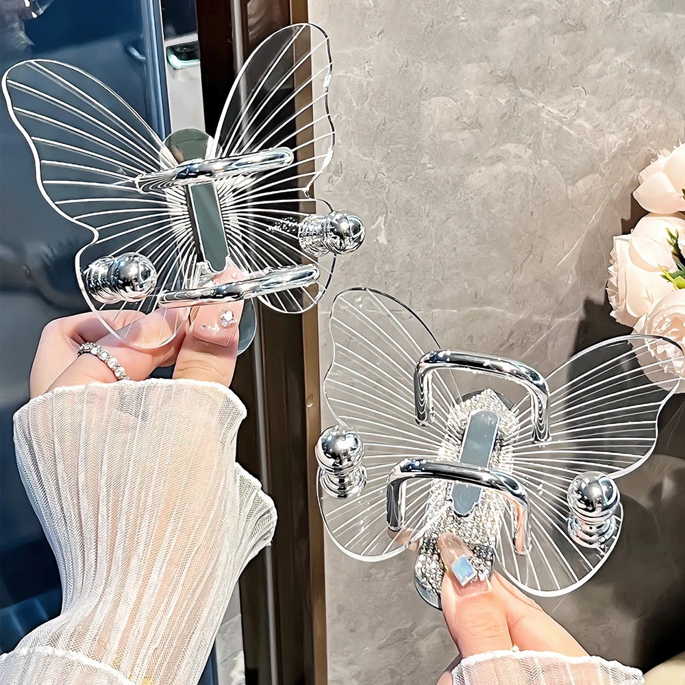 Butterella Schmetterlings-Organizer für Badezimmer | Wandhalterung ohne Bohren | Aufbewahrung für Kämme, Haargummis & Accessoires