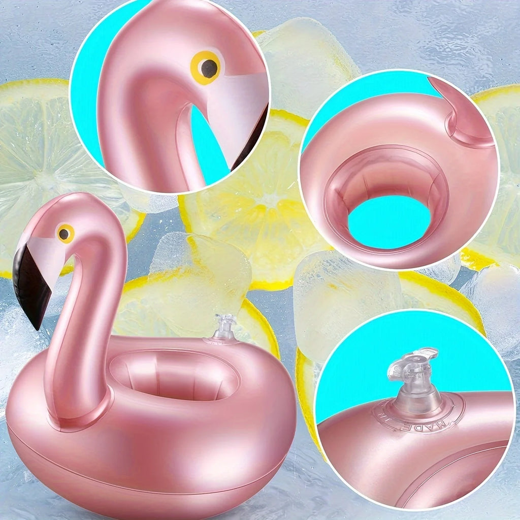 FloataCup Aufblasbarer Flamingo Getränkehalter | Schwimmender Pool Cup Holder | Tragbarer Drink Coaster