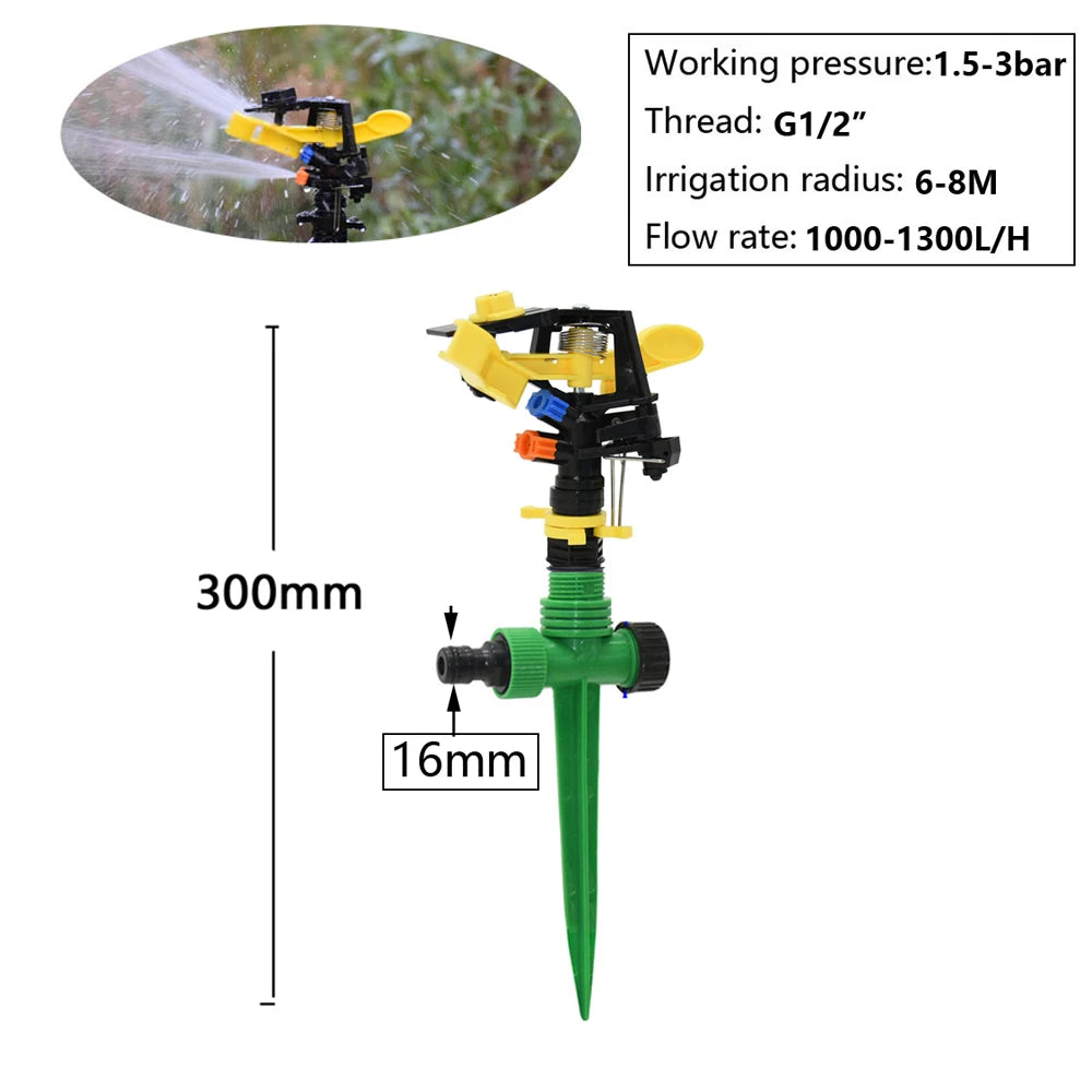 HydroSpin Rasensprenger 360° | 1/2" Außengewinde | 5–12 m Reichweite