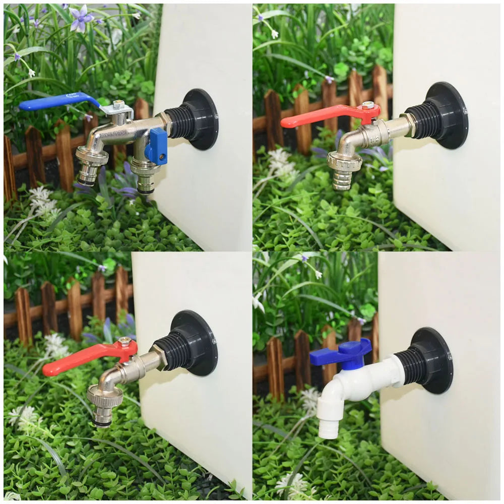 Hydravax IBC Tank Adapter Ventil | 16 mm Anschluss | Gewinde Wasserhahn Verbinder | Regentonne Schlauchadapter