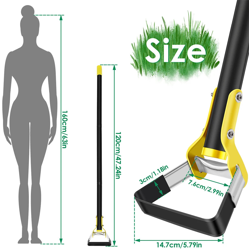 GartenVanta Gartenhacke | Dreieckiger Unkrautstecher | Edelstahl | Ergonomischer Langstiel 120–160 cm | Stirrup Ziehhacke