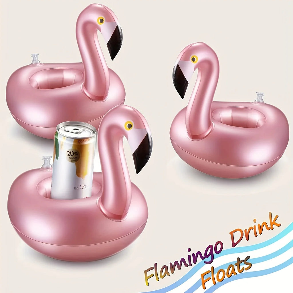FloataCup Aufblasbarer Flamingo Getränkehalter | Schwimmender Pool Cup Holder | Tragbarer Drink Coaster