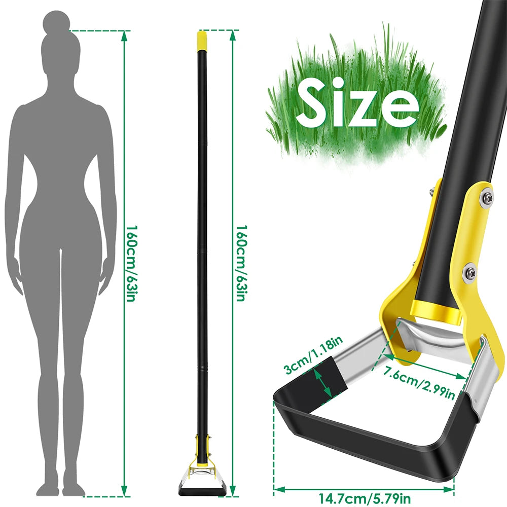 GartenVanta Gartenhacke | Dreieckiger Unkrautstecher | Edelstahl | Ergonomischer Langstiel 120–160 cm | Stirrup Ziehhacke