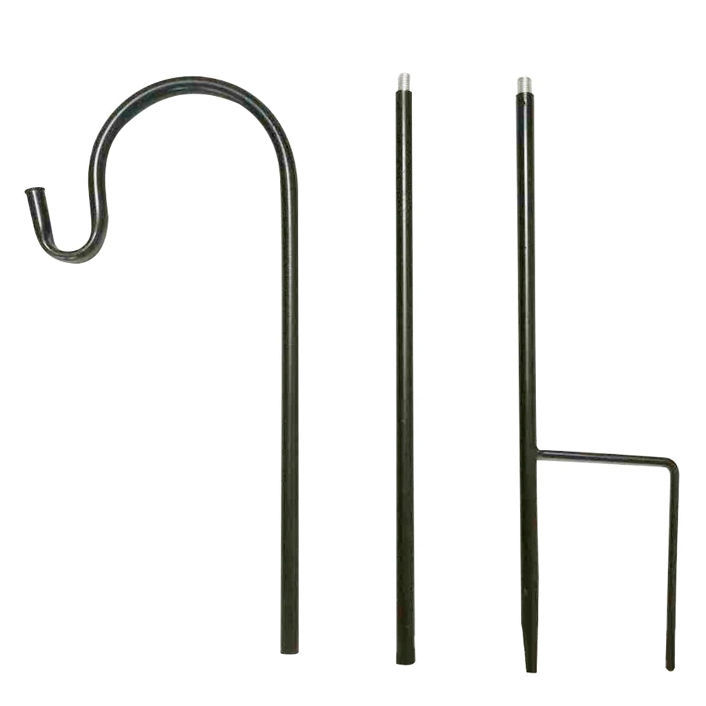 Gardevano Shepherd Hook Gartenstab | 76 cm Metall | Rostfrei Schwarz | Für Laternen & Hängepflanzen