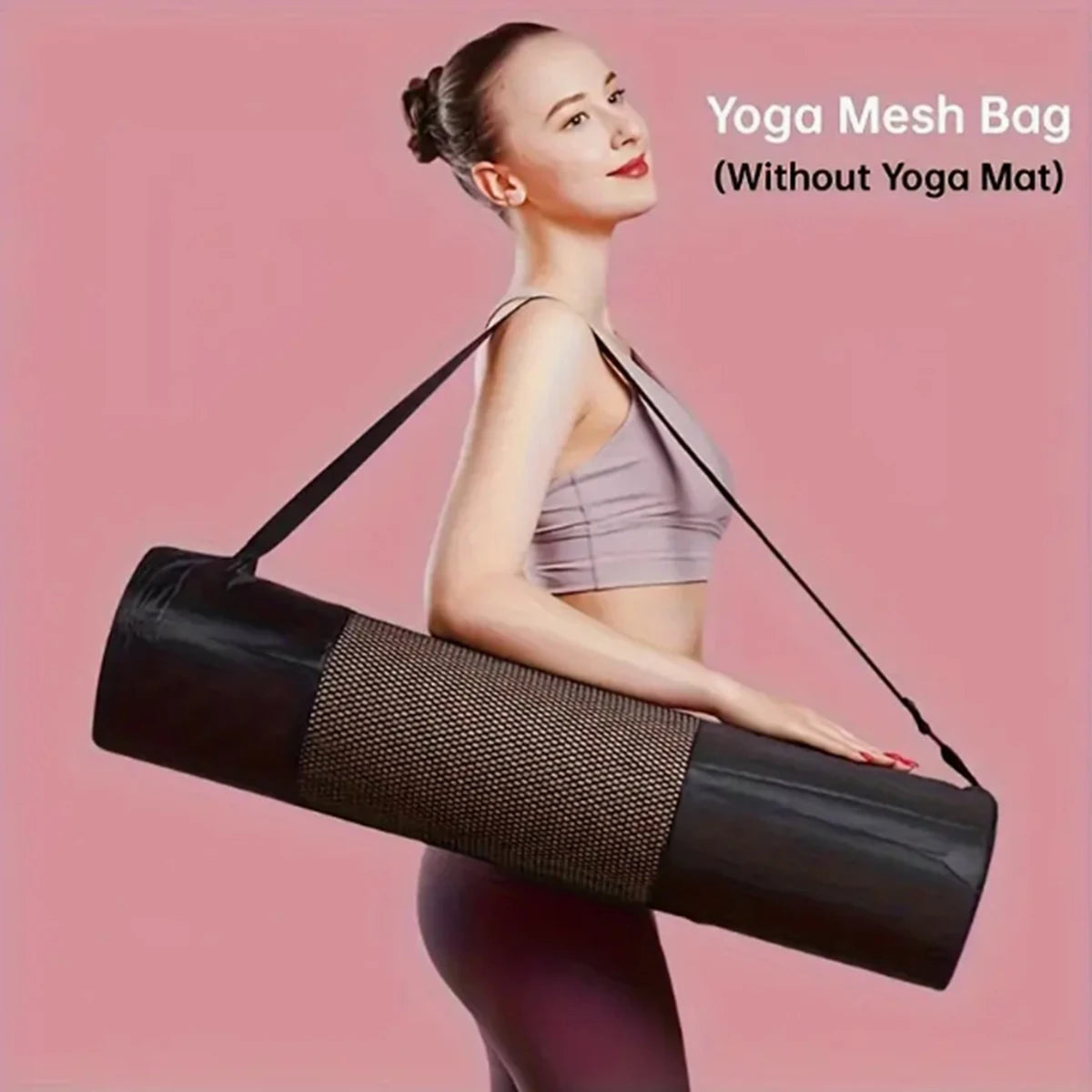 FlexCarry Active Yogamatten Tasche | Atmungsaktives Mesh | Oxford Gewebe | Schwarz