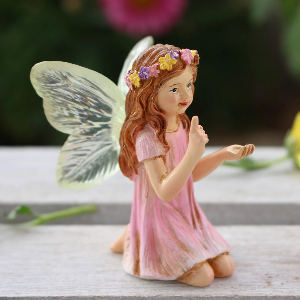 FeenGlanz Gartenzauber Mini Feen Figuren 2 Stück | Kunstharz Tisch- & Gartendeko | Märchenhafte Outdoor-Ornamente