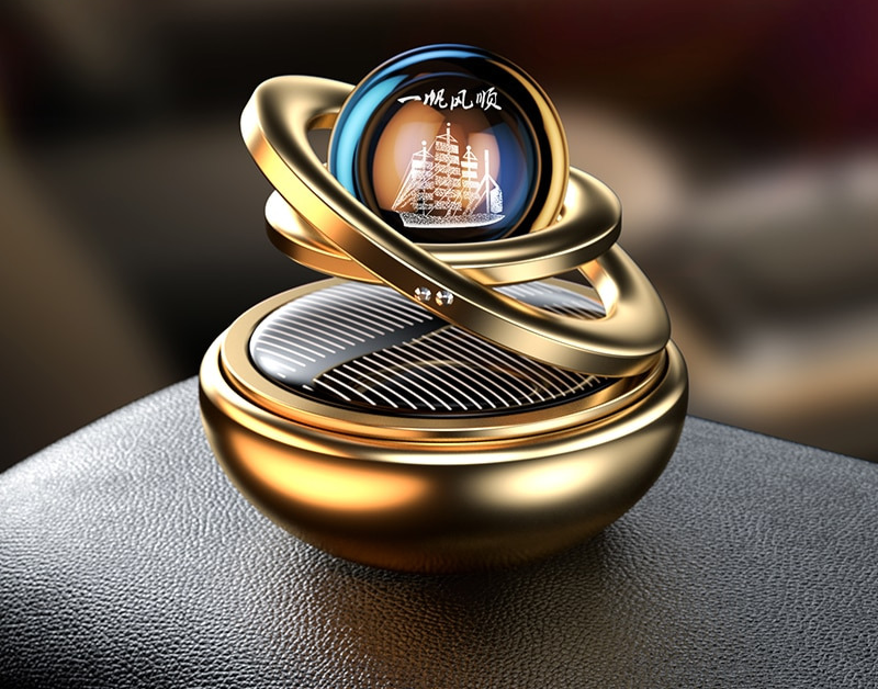 Car Air Freshener | Solar Powered | 360° Scent Distribution | Luxurious Design | 4 Colors