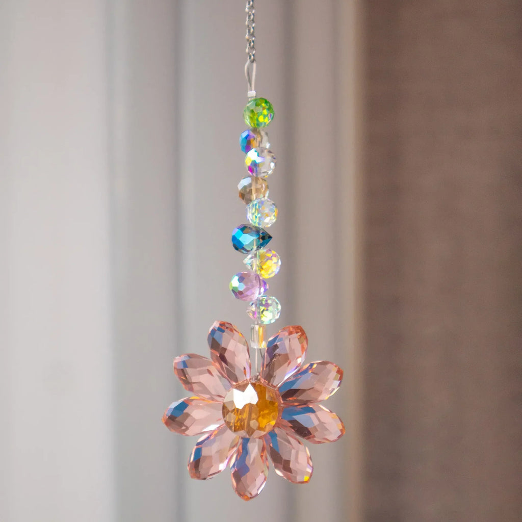 Crystal Suncatcher LumiMargarita | K9 Daisy Rainbow Catcher | Window & Garden Decoration | 32 cm | Gift Idea for Home