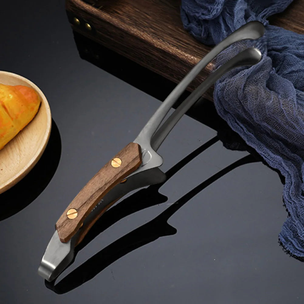 Bravion Grillzange Edelstahl | Hitzebeständig | Holzgriff | 25,5 cm BBQ Zange