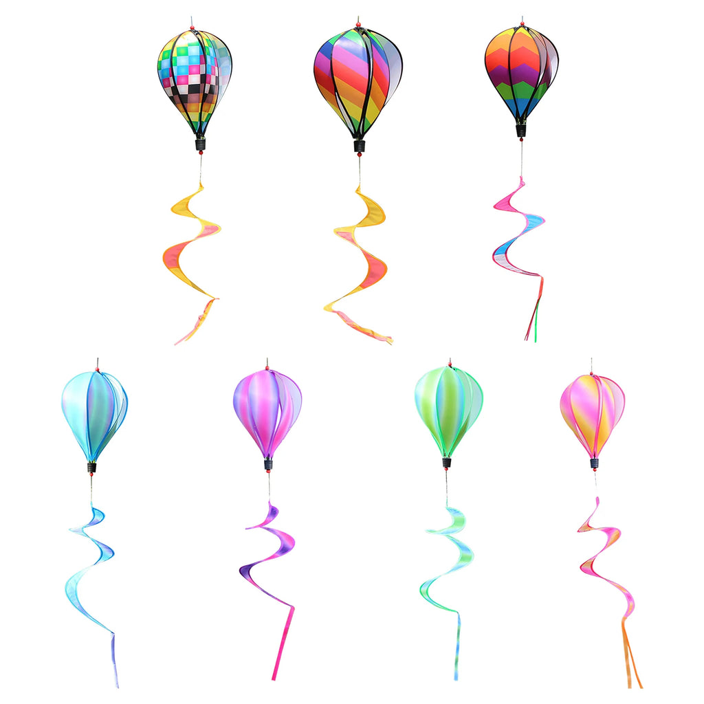 Ventoré Windspinner Heißluftballon 135 cm | Regenbogen Windspiel | Rotierend | Garten Deko Outdoor