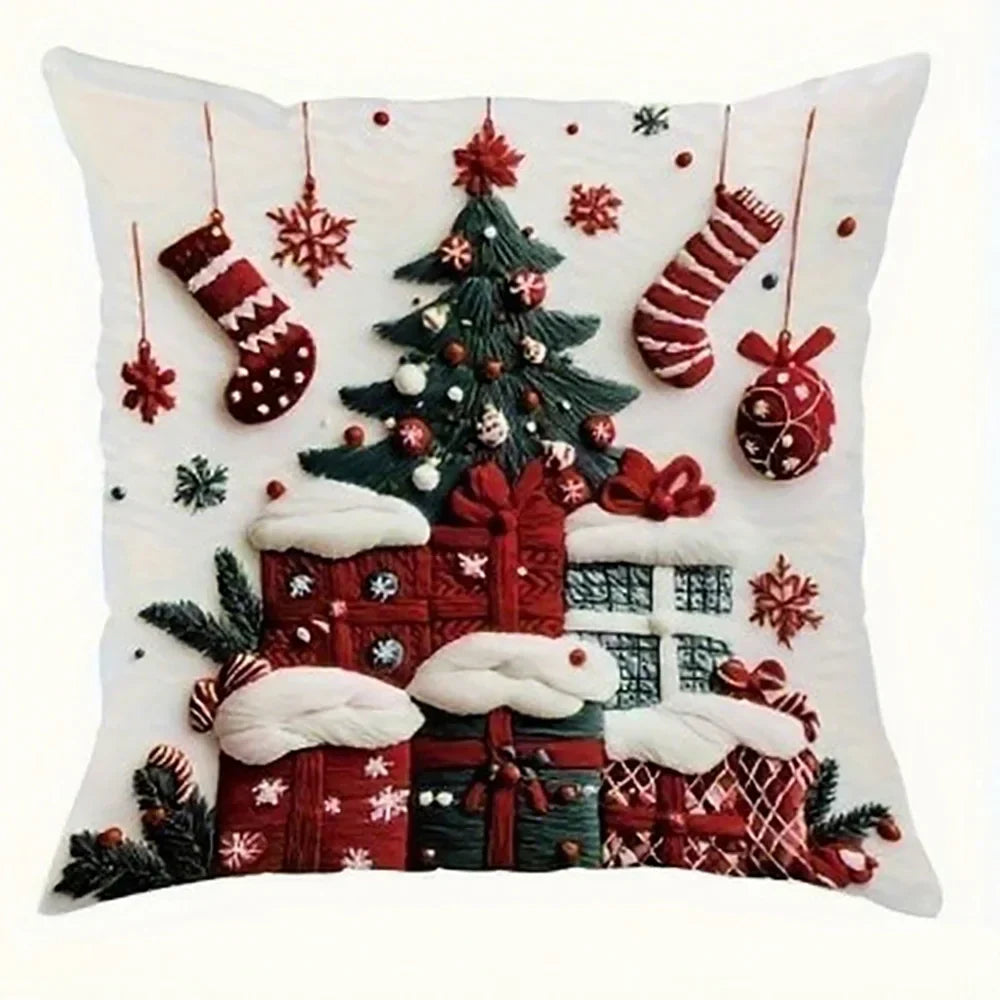 Frohnest | Christmas Pillowcase | Santa · Snowman · Christmas Tree · Baubles | Various Sizes | Festive Sofa Decor