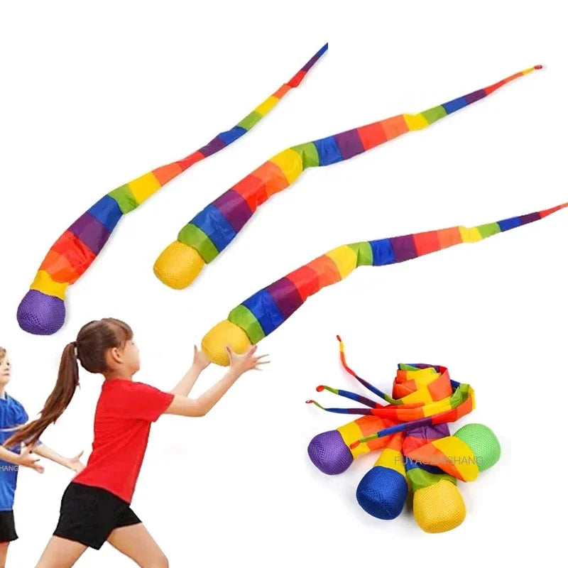 ColorBounce Regenbogen-Schwanzball | Weicher Stoffball 8 cm | Eco-Friendly Sandbag für Kinder & Sensorisches Training