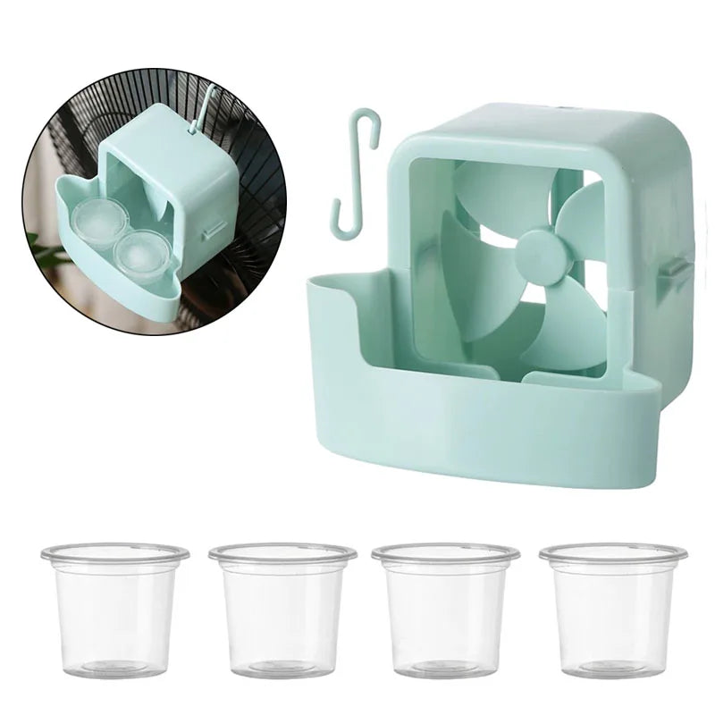 Breezora Ventilator Kühlbox-Aufsatz | 4 Eisbehälter | Hängendes Ventilator-Kühlzubehör für stärkere Luftkühlung