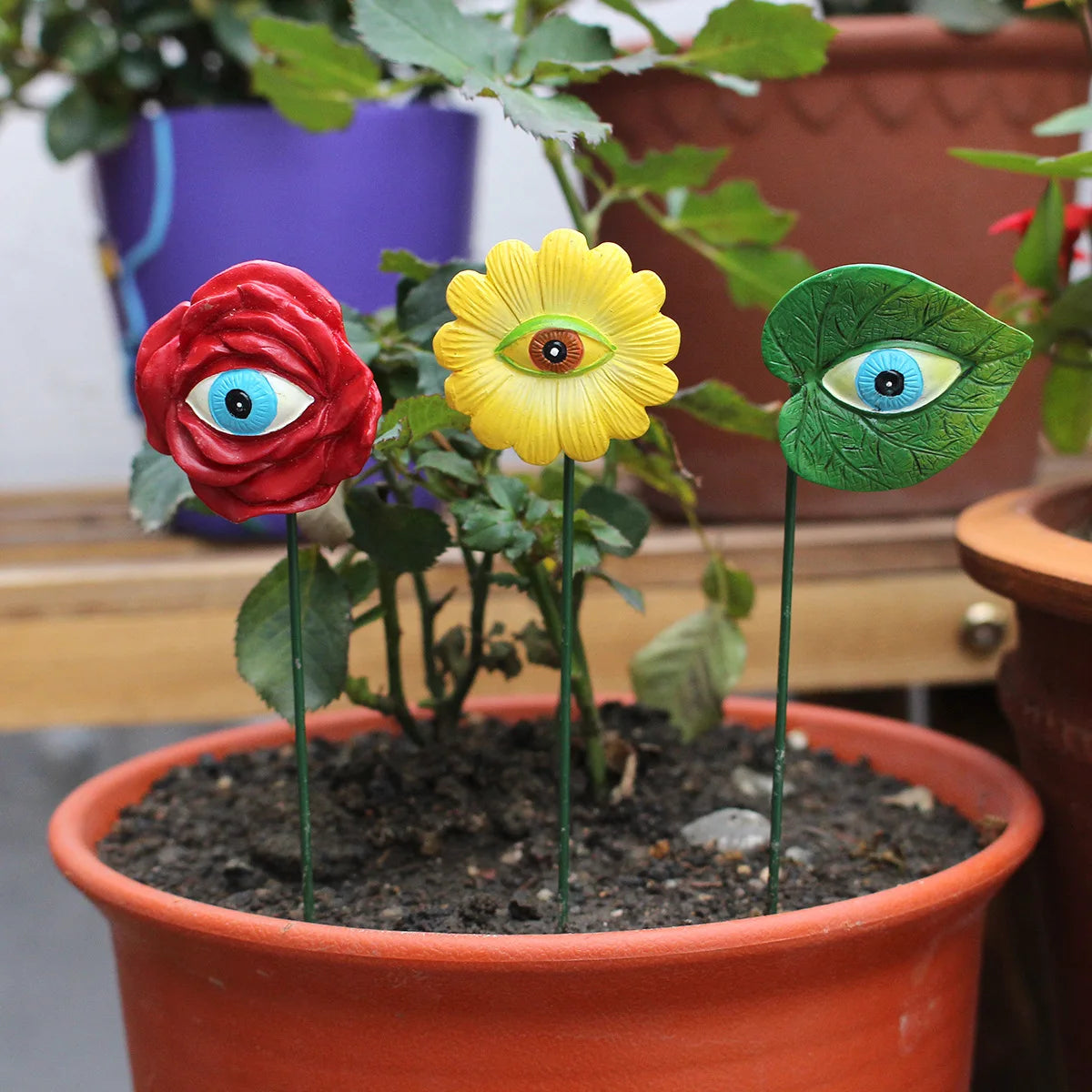 FloraMini 6er-Set Miniatur-Blumenfiguren | Resin Garten-Dekoration | Feengarten & Blumentopf Schmuck