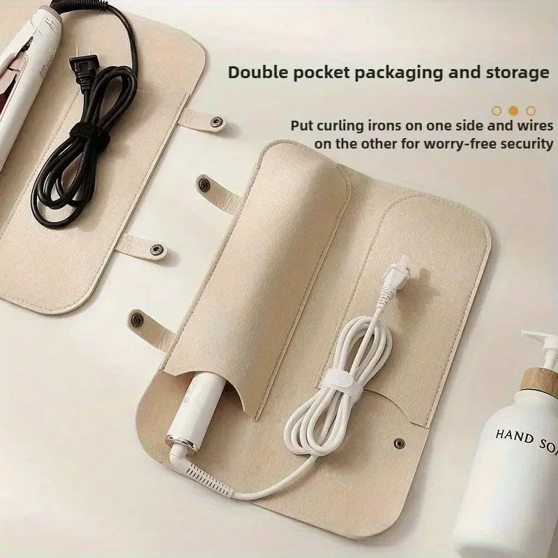 StyleGuard Reise-Organizer für Stylinggeräte – Aufbewahrungstasche mit Doppelfach für Glätteisen, Lockenstab und Haarzubehör