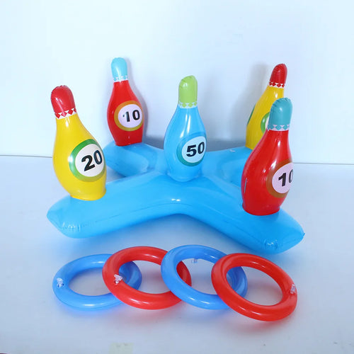 AquaStrike Aufblasbares Bowling Wurfspiel | Wasser Spielset für Kinder & Familie | Leicht & Tragbar