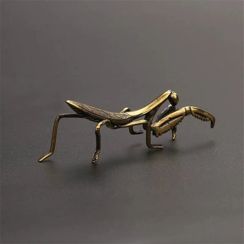Auravento Kupfer Gottesanbeterin Miniatur | Vintage Deko Figur | 7,2 cm Blumentopf & Tea Pet Ornament