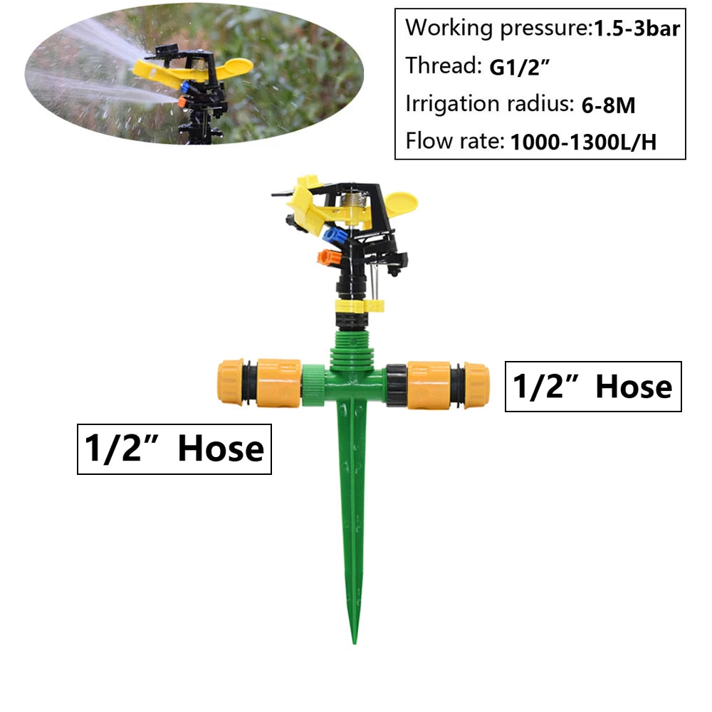 HydroSpin Rasensprenger 360° | 1/2" Außengewinde | 5–12 m Reichweite