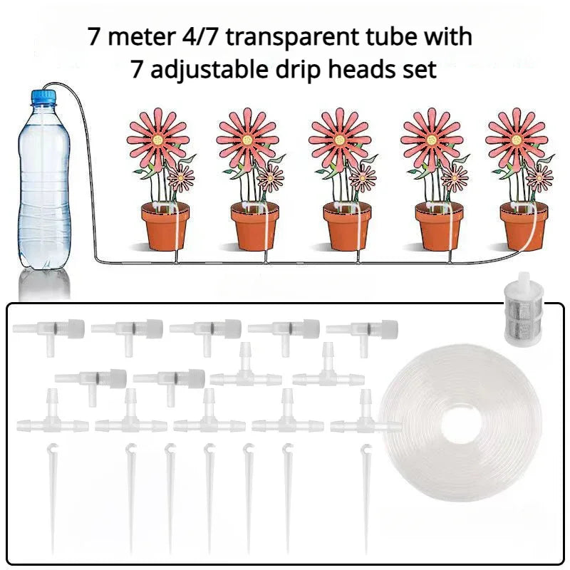 AquaRelivo Bewässerungssystem Automatisch | Einstellbare Tropfbewässerung | Für Balkon & Topfpflanzen