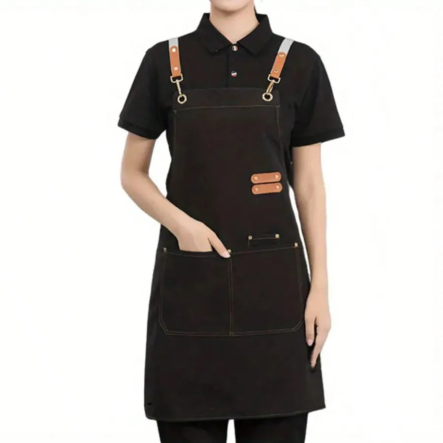 BRAVENTO Kochschürze Unisex | Cross-Back Design | Wasserdicht | Verstellbare Träger | Große Taschen