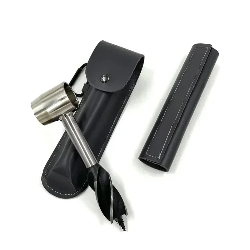 Bushcraft Hand Drill FerroDrill | Outdoor Survival Tool | Robust Carbon Steel | 16.5 cm