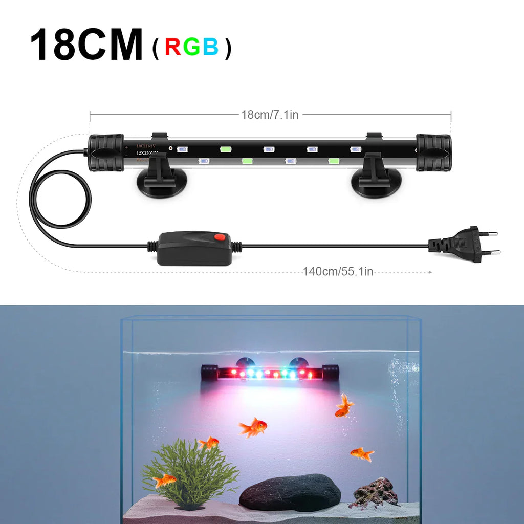 Aquanova LED Aquarium Light | Waterproof & Submersible | Plant Growth & Fish Colors | 18–58 cm