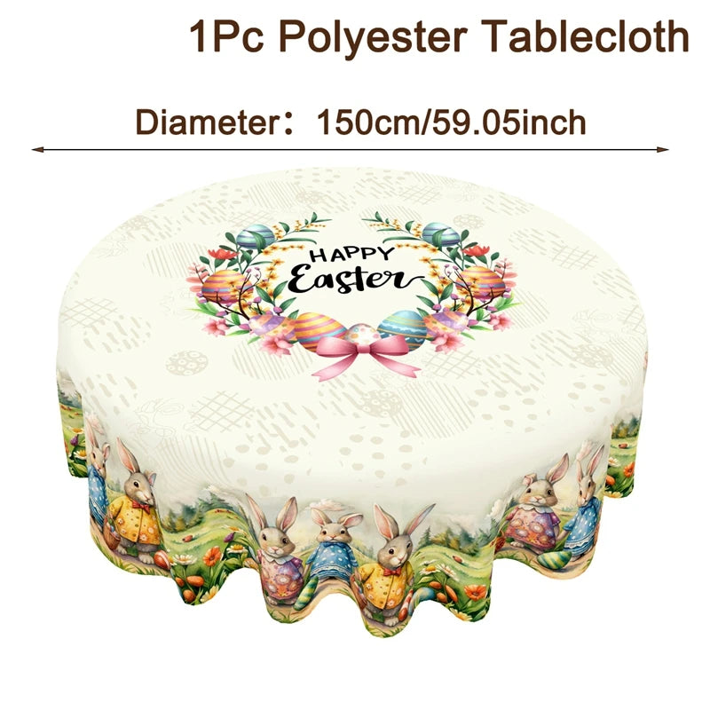 Frühlingstisch Oster Tischläufer | Vintage Hasen Eier Blumen Motiv | Frühlings Tischdekoration für Esstisch Küche