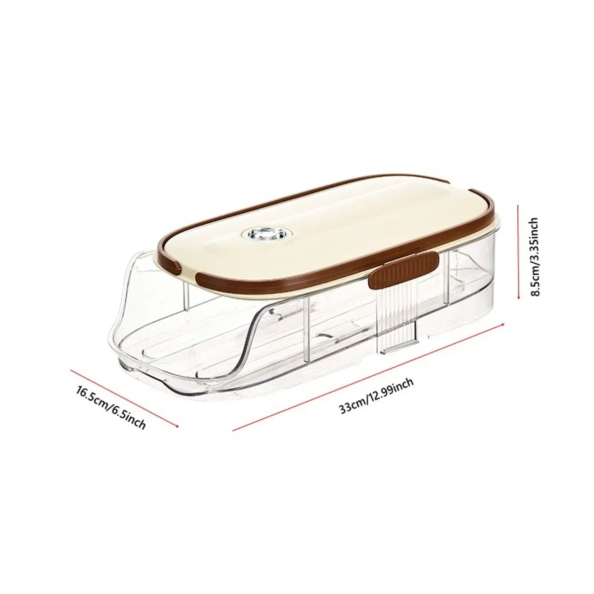 FrischRoll Eierhalter für Kühlschrank | Automatischer Roll-Organizer | Transparente Eier Aufbewahrungsbox stapelbar mit Deckel