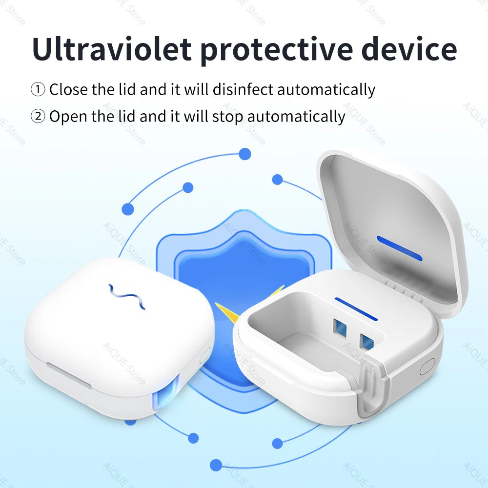 Cleanora Mini UV-Zahnbürstensterilisator 280nm | Tragbares Reiseetui | Wiederaufladbar 350 mAh