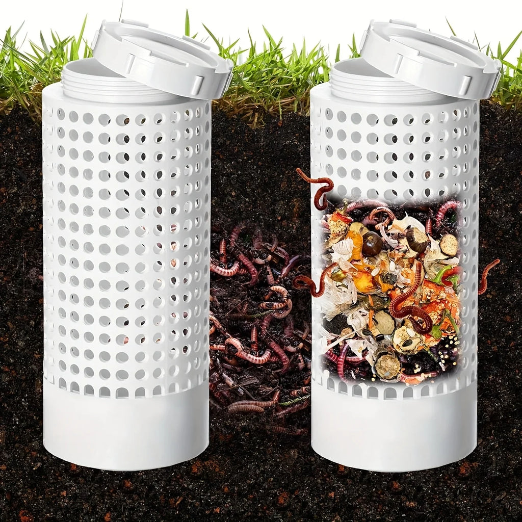 Wormora | Wurmkomposter für Blumentöpfe und Garten | Platzsparendes Kompostrohr für Natürlichen Flüssigdünger