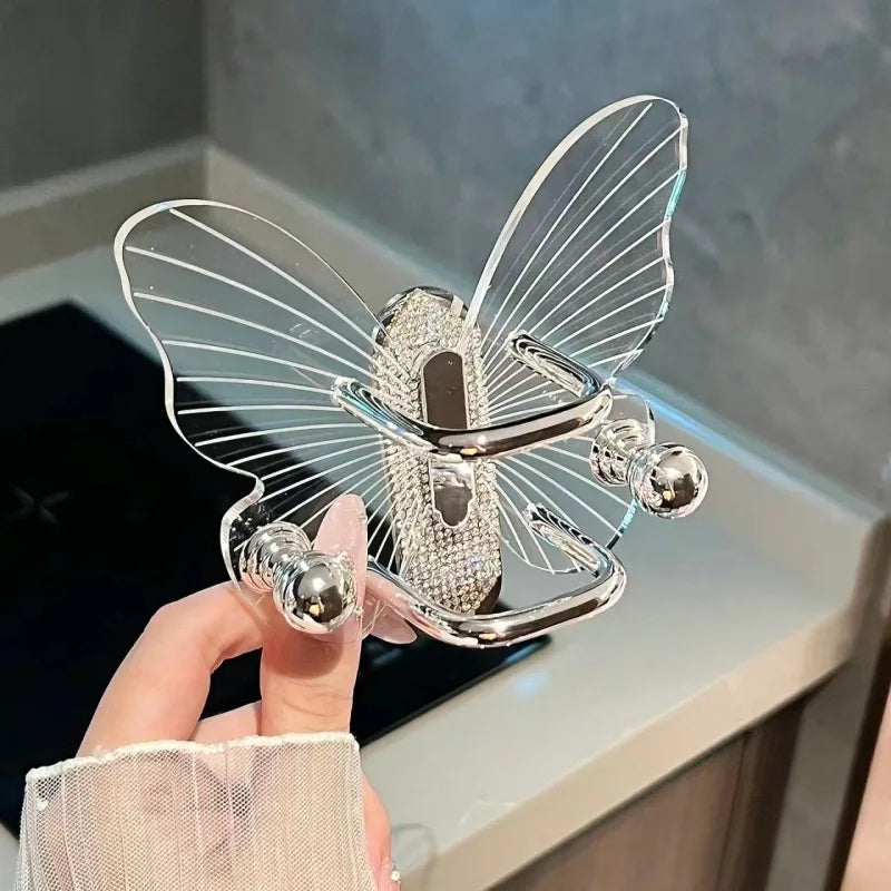 Butterella Schmetterlings-Organizer für Badezimmer | Wandhalterung ohne Bohren | Aufbewahrung für Kämme, Haargummis & Accessoires