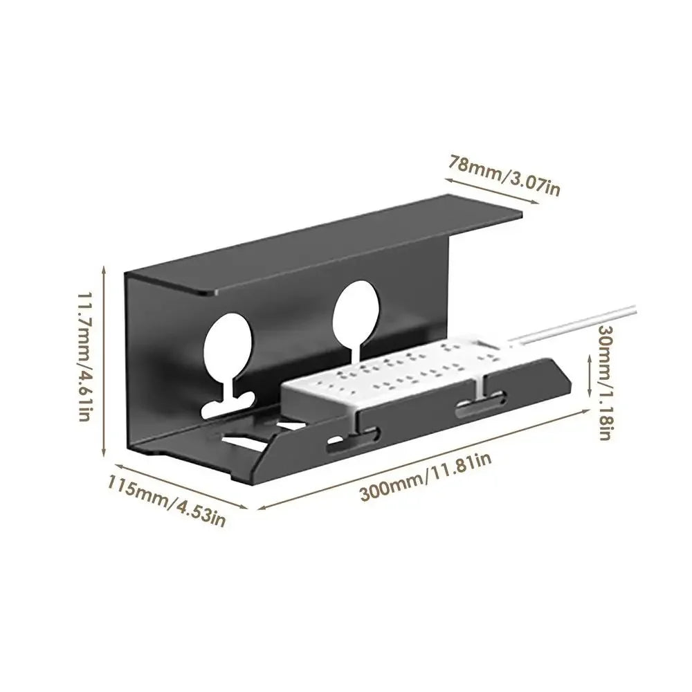 DeskFixx Cable Duct | Under-Desk Cable Management | No Drilling | Robust Steel Tray | Black