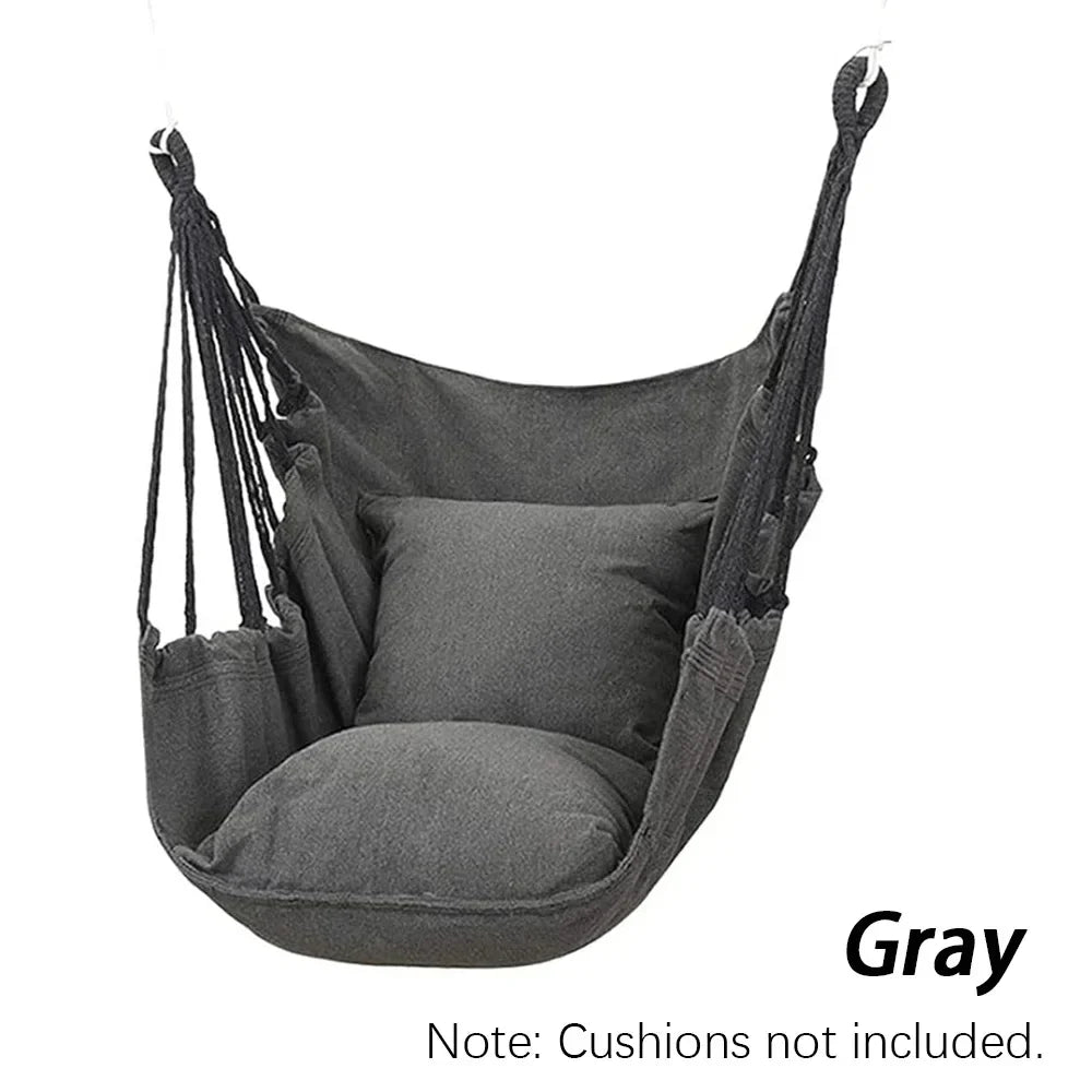 HÄNGELUX Hanging Chair | 250 kg Load Capacity | For Balcony, Garden & Living Room | Soft Cotton Blend – White/Grey/Black
