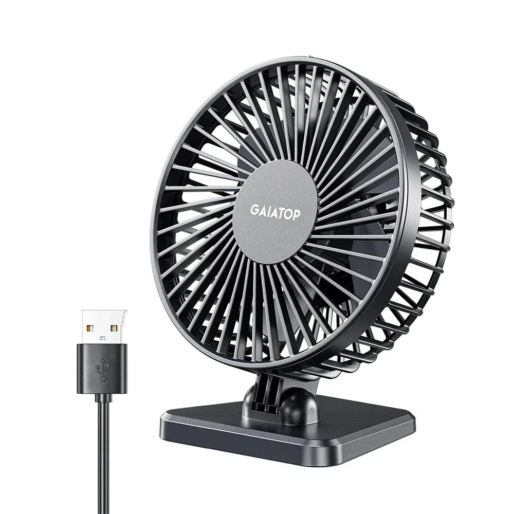 Brisano USB Desk Fan | 3 Speeds | Compact & Quiet | Ideal for Office, Car & Travel