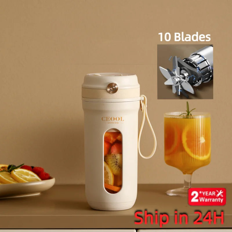 Blendora | Tragbarer Mini Mixer | USB Wiederaufladbarer Smoothie-Maker | Tritan Behälter | 400 ml