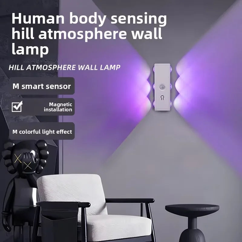 Lumivaro | LED Sensor-Wandleuchte | Bewegungsmelder | USB-C Akku | Dimmbar | RGB & 3 Lichtfarben
